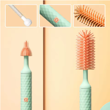 Electric Silicone Baby Bottle Brush with Extensions