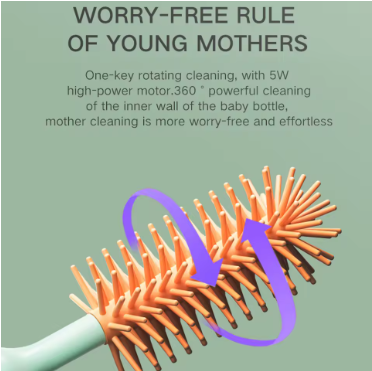 Electric Silicone Baby Bottle Brush with Extensions