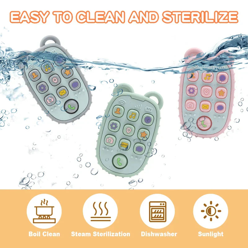 Baby Phone Teether โ Silicone Teething Toy for Babies & Toddlers