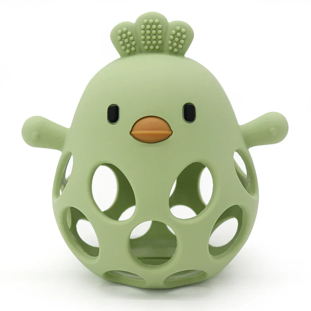 Baby Silicone Chick Teether β Soft Chewing & Training Toy for Infants