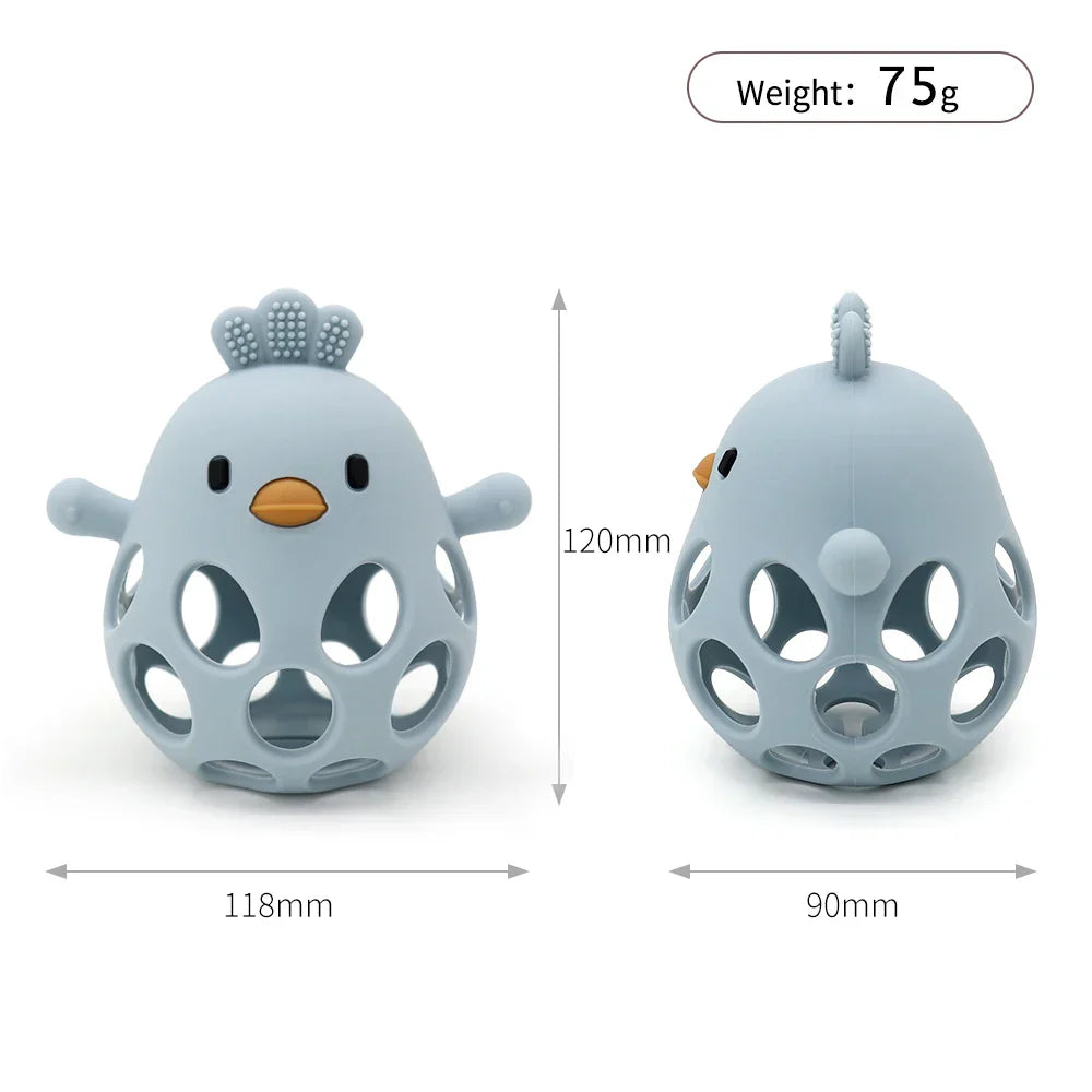 Baby Silicone Chick Teether β Soft Chewing & Training Toy for Infants