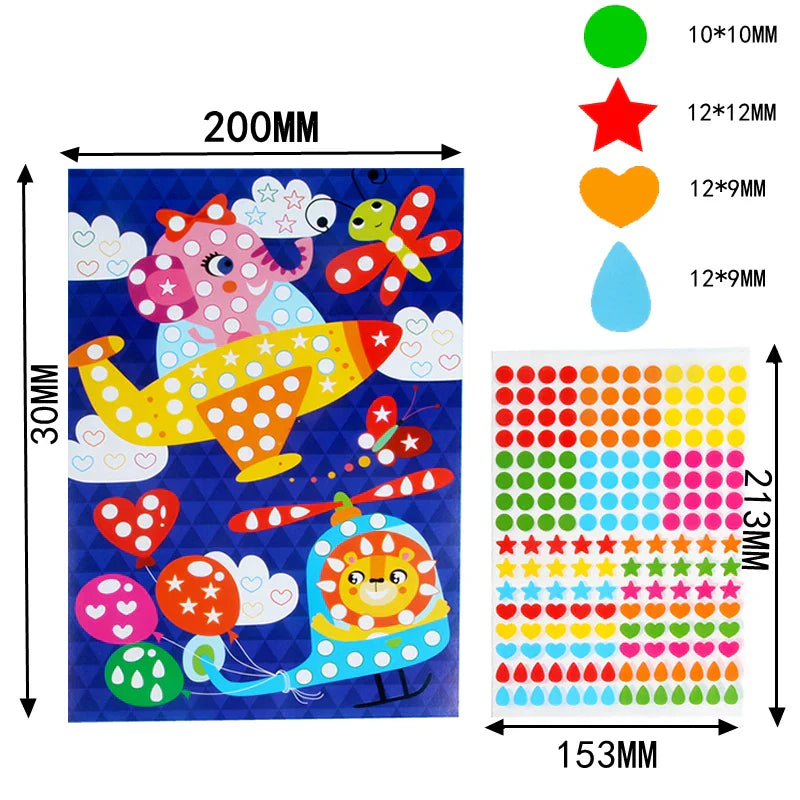 Funny Puzzle Dot Stickers ā Cute Animal Mosaic Craft Set for Kids