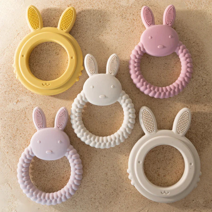 Baby Teether Silicone Toy - BPA Free Cartoon Rabbit