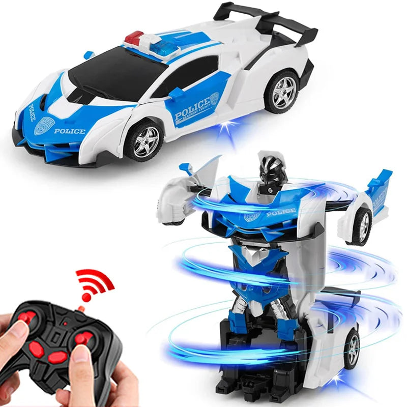 Electric Transforming Police Toy Car