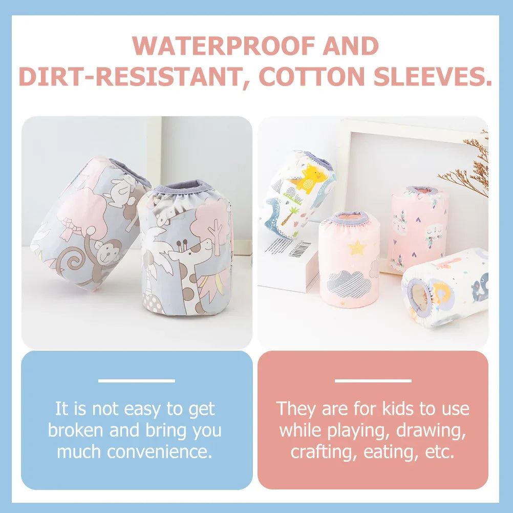 3 Pairs Cartoon Waterproof Baby Arm Sleeves – Mealtime Mess Protector