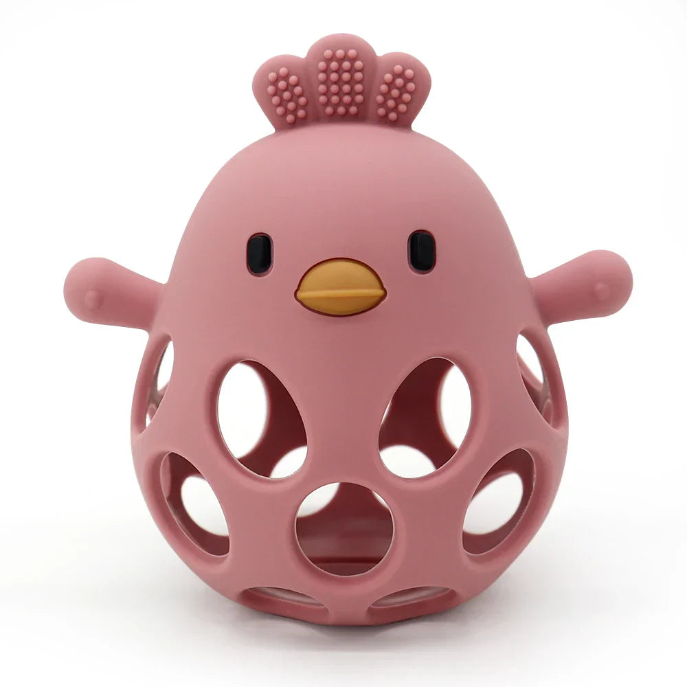 Baby Silicone Chick Teether β Soft Chewing & Training Toy for Infants