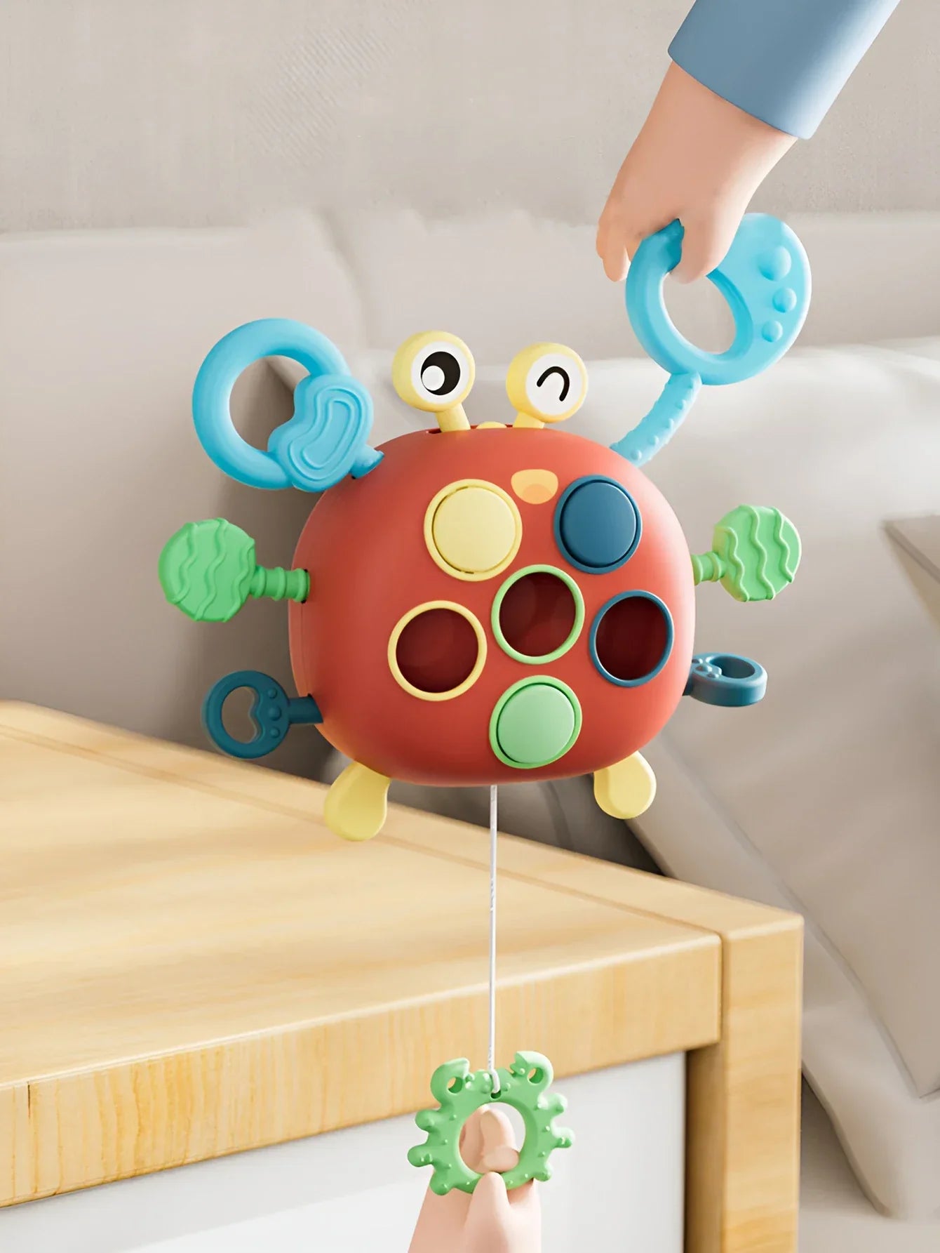 Baby Fun Cartoon Crab Toy β Musical Teether & Early Education Puzzle