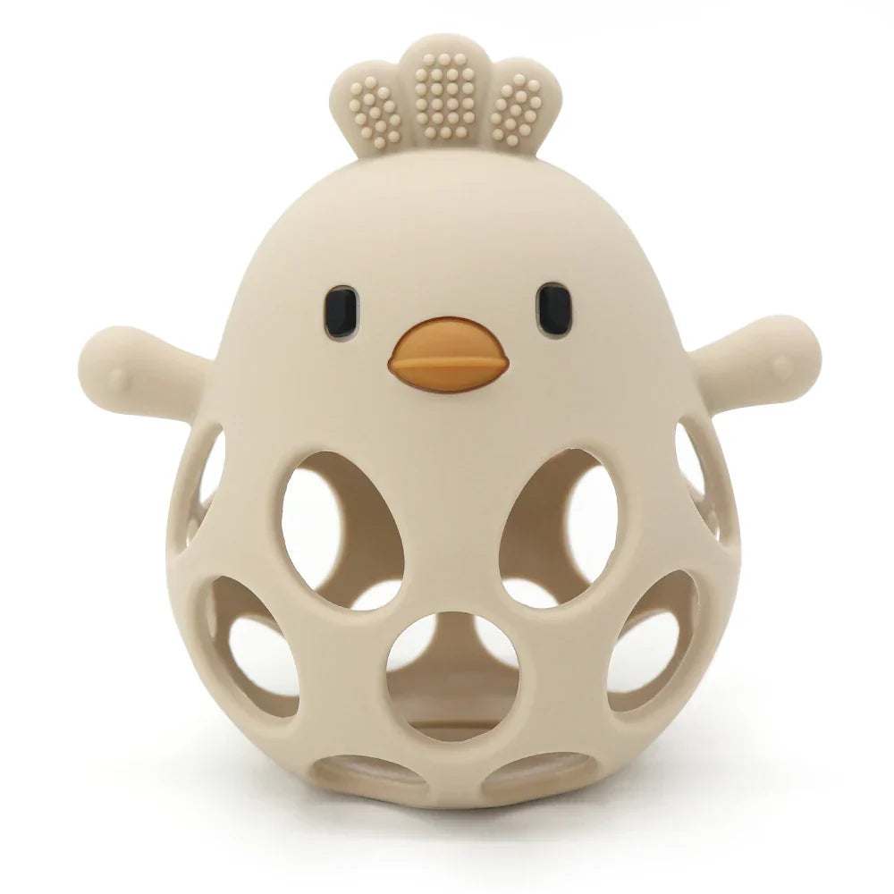 Baby Silicone Chick Teether β Soft Chewing & Training Toy for Infants