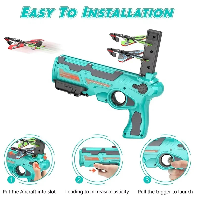 Children's Foam Airplane Launcher Toy – Outdoor Fun for Kids