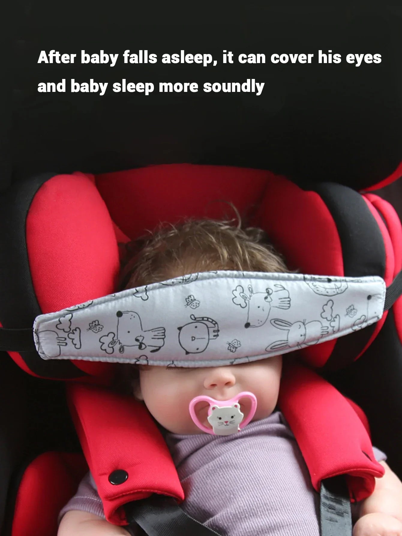 Baby Car Seat Head Support Strap โ Adjustable Sleep Positioner