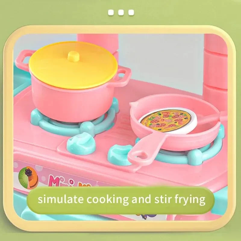 Mini Kitchen Counter Play Set – DIY Simulated Cooking Food Tableware