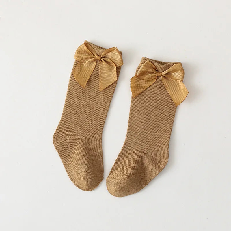 Baby Girls Socks β Spanish Style Bow Cotton Mesh Breathable Socks for Newborns