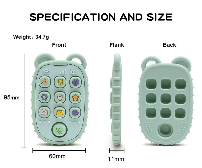 Baby Phone Teether โ Silicone Teething Toy for Babies & Toddlers