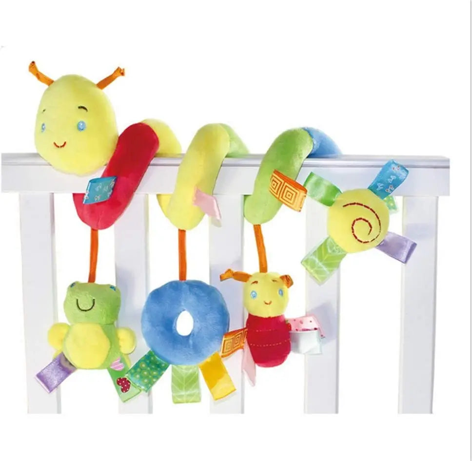 Baby Hanging Toy – Plush Spiral Stroller Activity Toy with Rattles & Squeakers