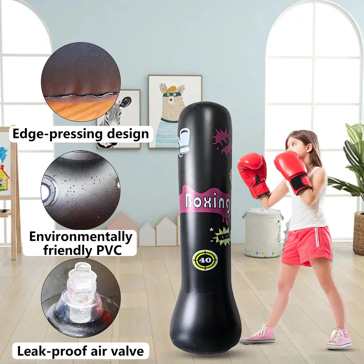 Inflatable Kids Boxing Column – Sand & Water Fillable Punching Bag
