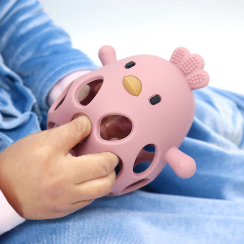Baby Silicone Chick Teether β Soft Chewing & Training Toy for Infants