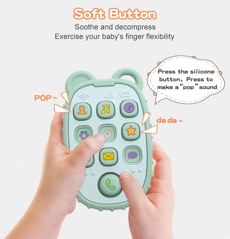 Baby Phone Teether โ Silicone Teething Toy for Babies & Toddlers