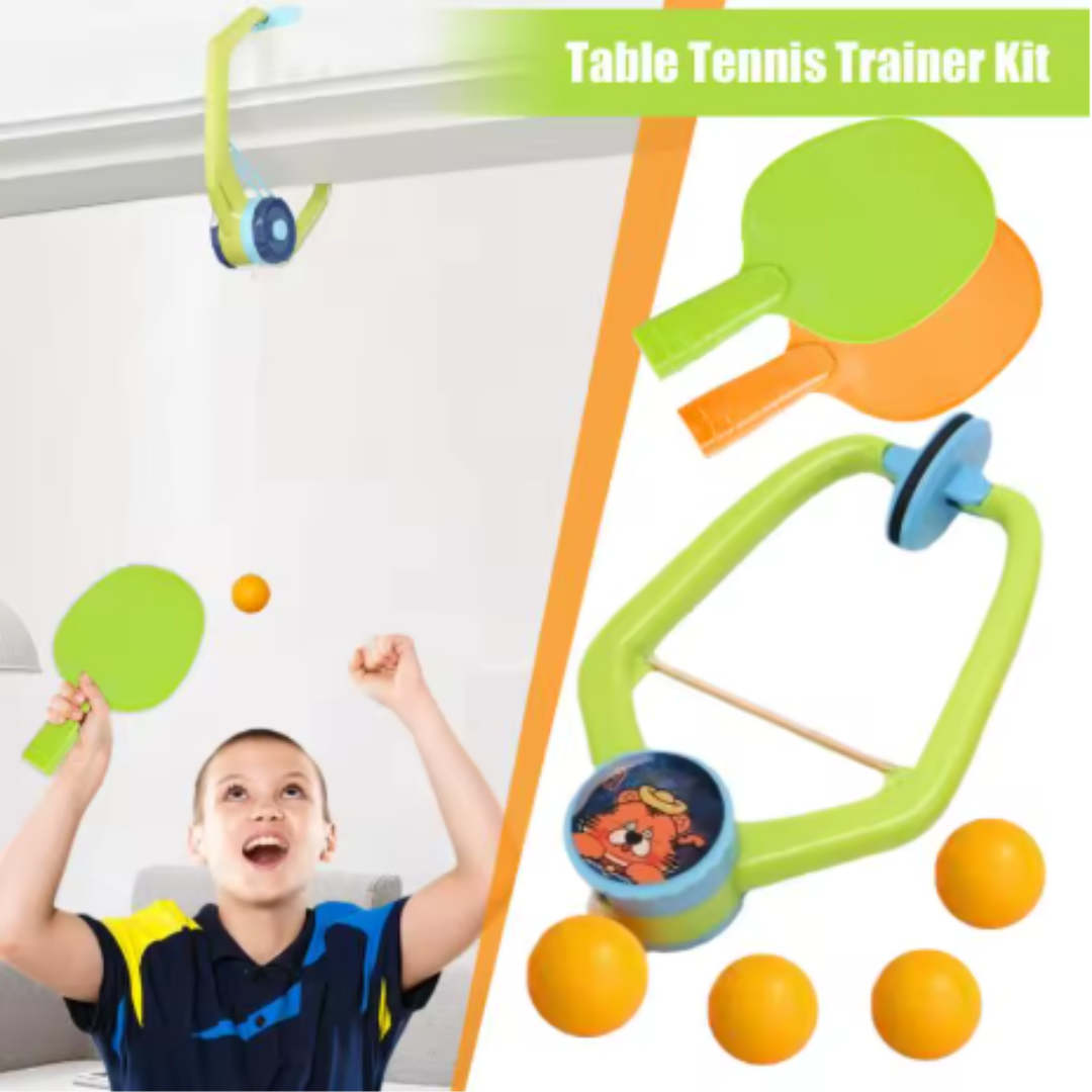 Portable Kids Table Tennis Trainer – Adjustable Door Frame Set for Skill Development