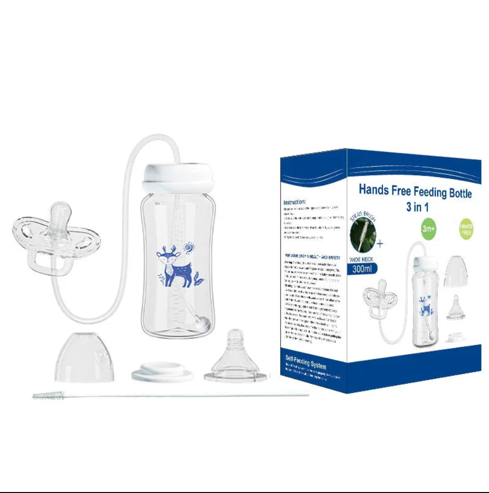 Hands-Free Baby Feeding Bottle – Anti-Colic Nursing System