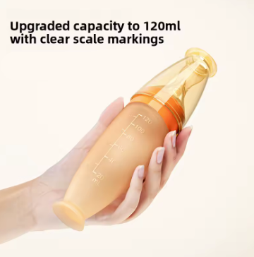 SqueezeFeeder Baby Silicone Feeding Bottle with Spoon