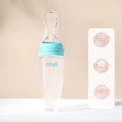 SqueezeFeeder Baby Silicone Feeding Bottle with Spoon