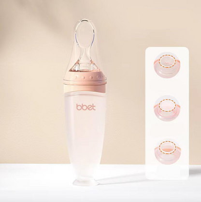 SqueezeFeeder Baby Silicone Feeding Bottle with Spoon