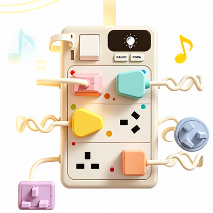 Montessori-Style Plug & Match Busy Board – Light & Sound 🔌✨