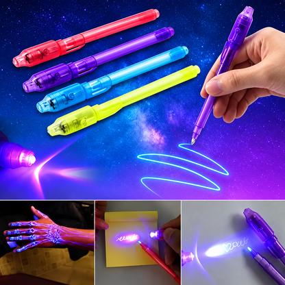 Invisible Ink Pens with UV Light (7-Colours)