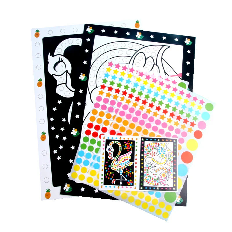 Funny Puzzle Dot Stickers – Cute Animal Mosaic Craft Set for Kids