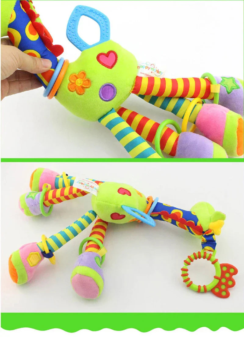 Soft Giraffe Plush Baby Rattle – Handbell Toy with Teether