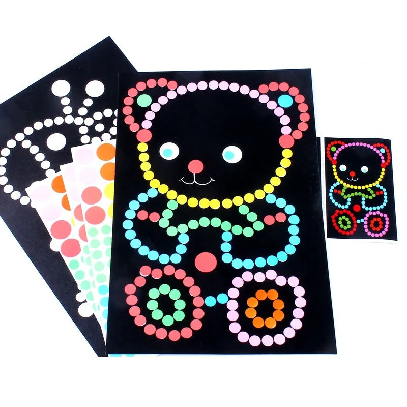Funny Puzzle Dot Stickers – Cute Animal Mosaic Craft Set for Kids