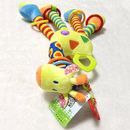Soft Giraffe Plush Baby Rattle – Handbell Toy with Teether