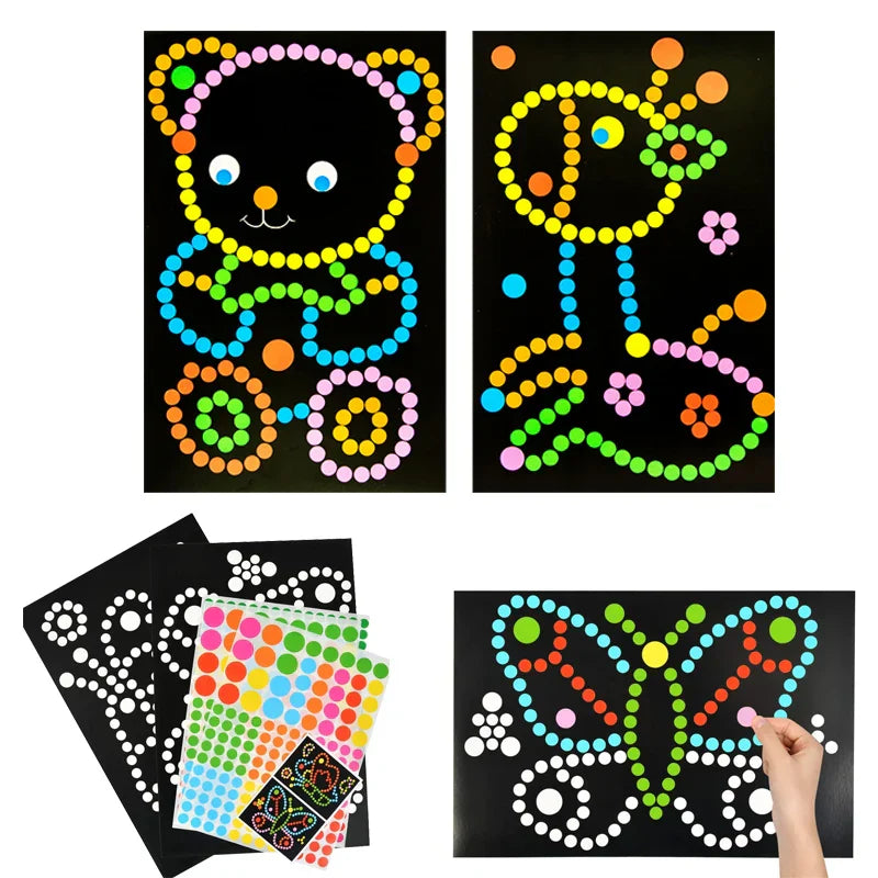 Funny Puzzle Dot Stickers – Cute Animal Mosaic Craft Set for Kids