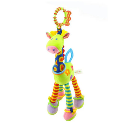 Soft Giraffe Plush Baby Rattle – Handbell Toy with Teether