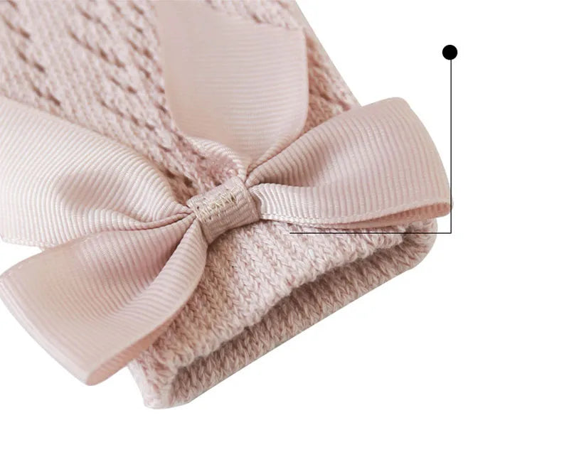Baby Girls Socks – Spanish Style Bow Cotton Mesh Breathable Socks for Newborns