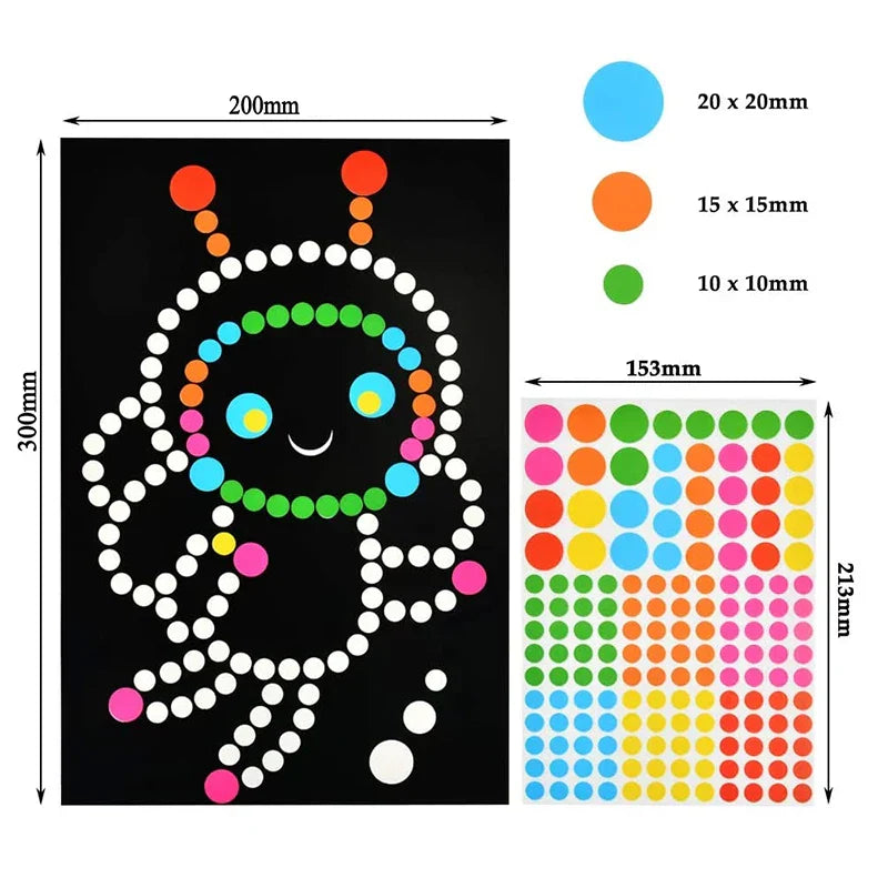 Funny Puzzle Dot Stickers – Cute Animal Mosaic Craft Set for Kids