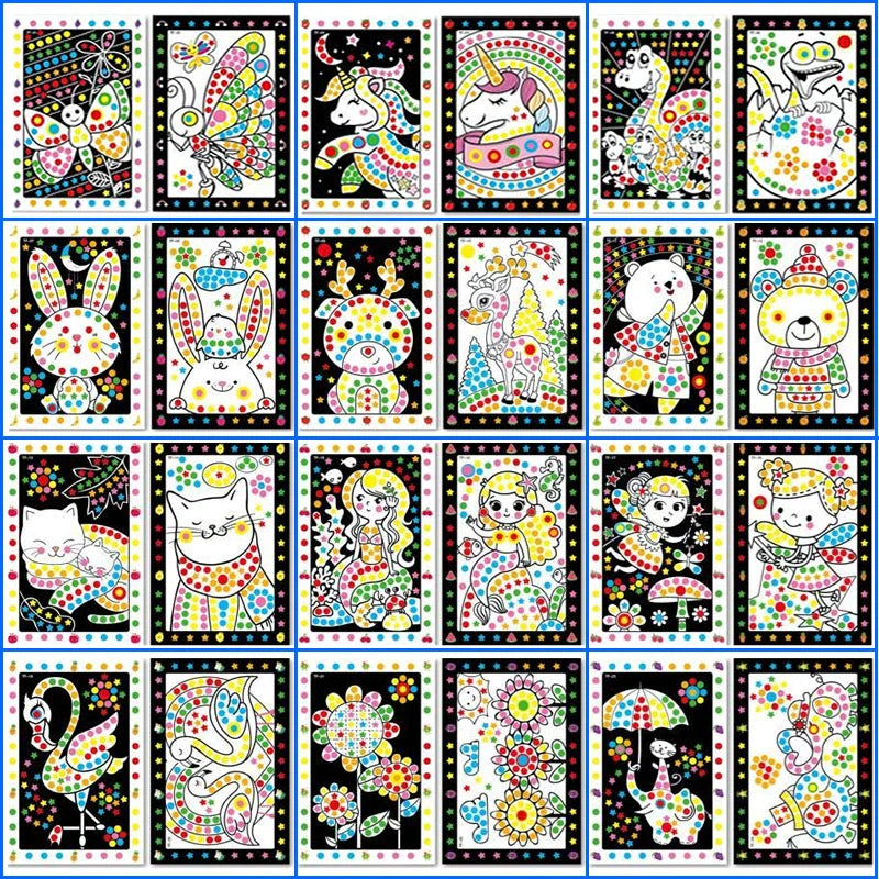Funny Puzzle Dot Stickers – Cute Animal Mosaic Craft Set for Kids