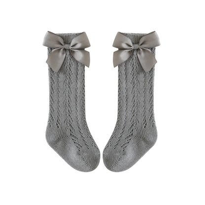 Baby Girls Socks – Spanish Style Bow Cotton Mesh Breathable Socks for Newborns