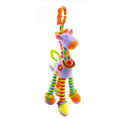 Soft Giraffe Plush Baby Rattle – Handbell Toy with Teether