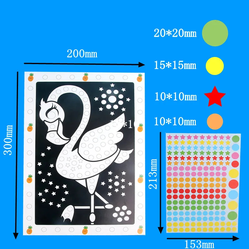 Funny Puzzle Dot Stickers – Cute Animal Mosaic Craft Set for Kids