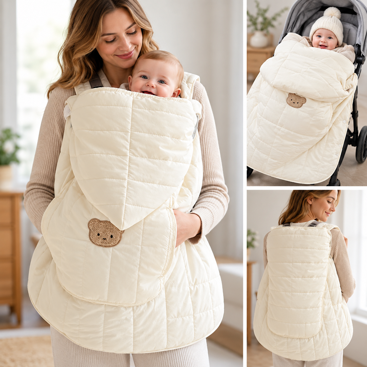 SnuggleWrap – Hooded Winter Baby Blanket 🤍❄️