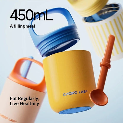 Chakolab 450ML Stainless Steel Breakfast Cup with Lid & Spoon | Insulated Thermos for Office & Travel