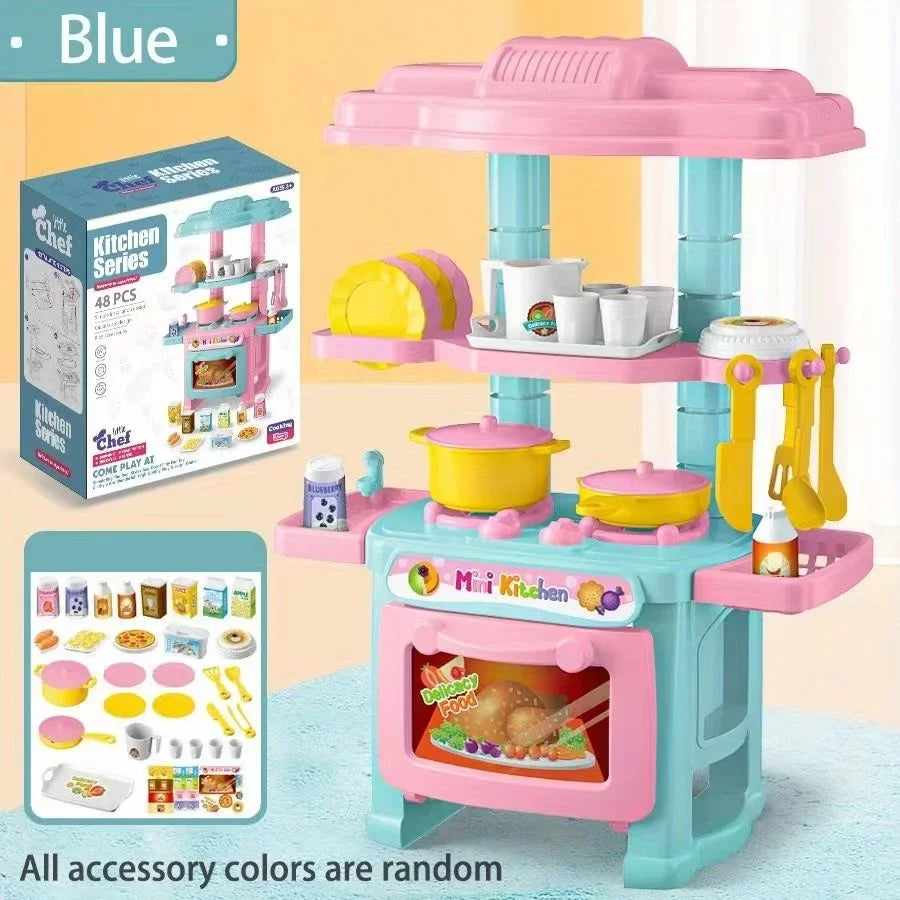 Mini Kitchen Counter Play Set – DIY Simulated Cooking Food Tableware