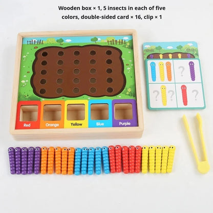 Wooden Colour Sorting & Bug Catching Game 🐞🌈