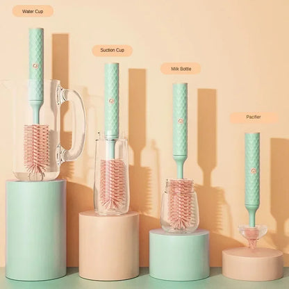 Electric Silicone Baby Bottle Brush with Extensions