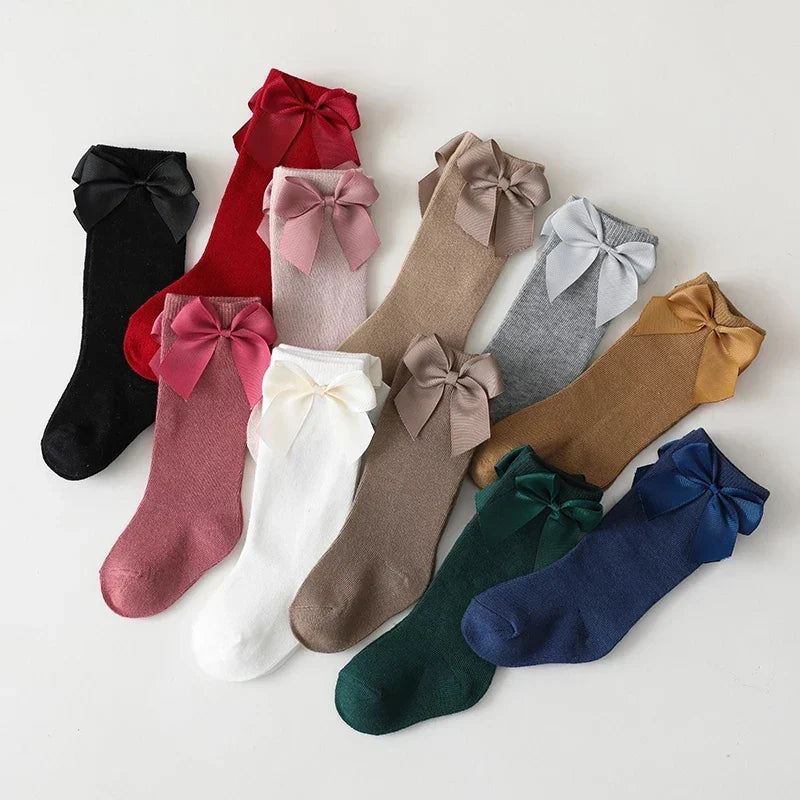 Baby Girls Socks – Spanish Style Bow Cotton Mesh Breathable Socks for Newborns