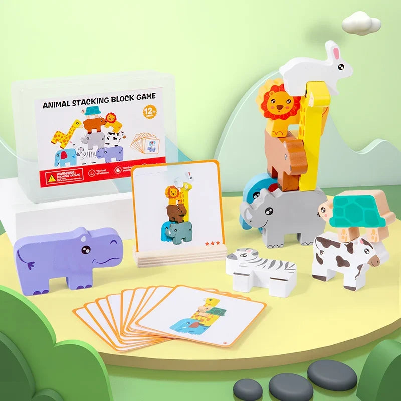 Wooden Animal Stacking Balance Game