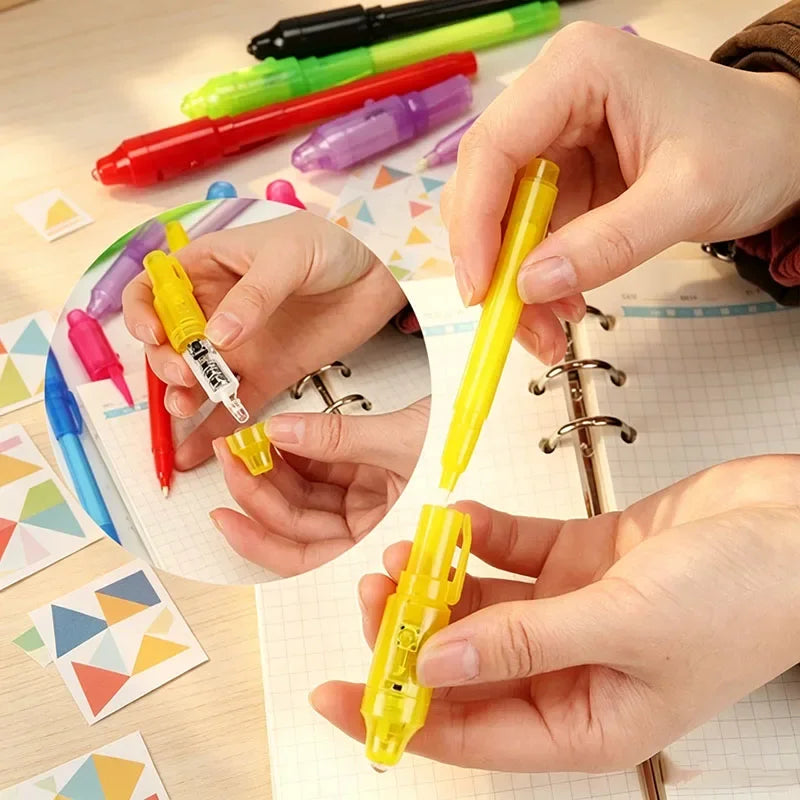 Invisible Ink Pens with UV Light (7-Colours)