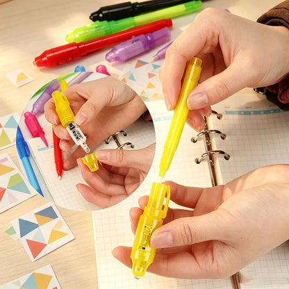 Invisible Ink Pens with UV Light (7-Colours)
