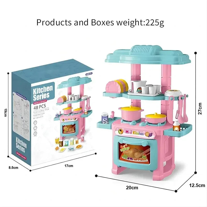 Mini Kitchen Counter Play Set – DIY Simulated Cooking Food Tableware